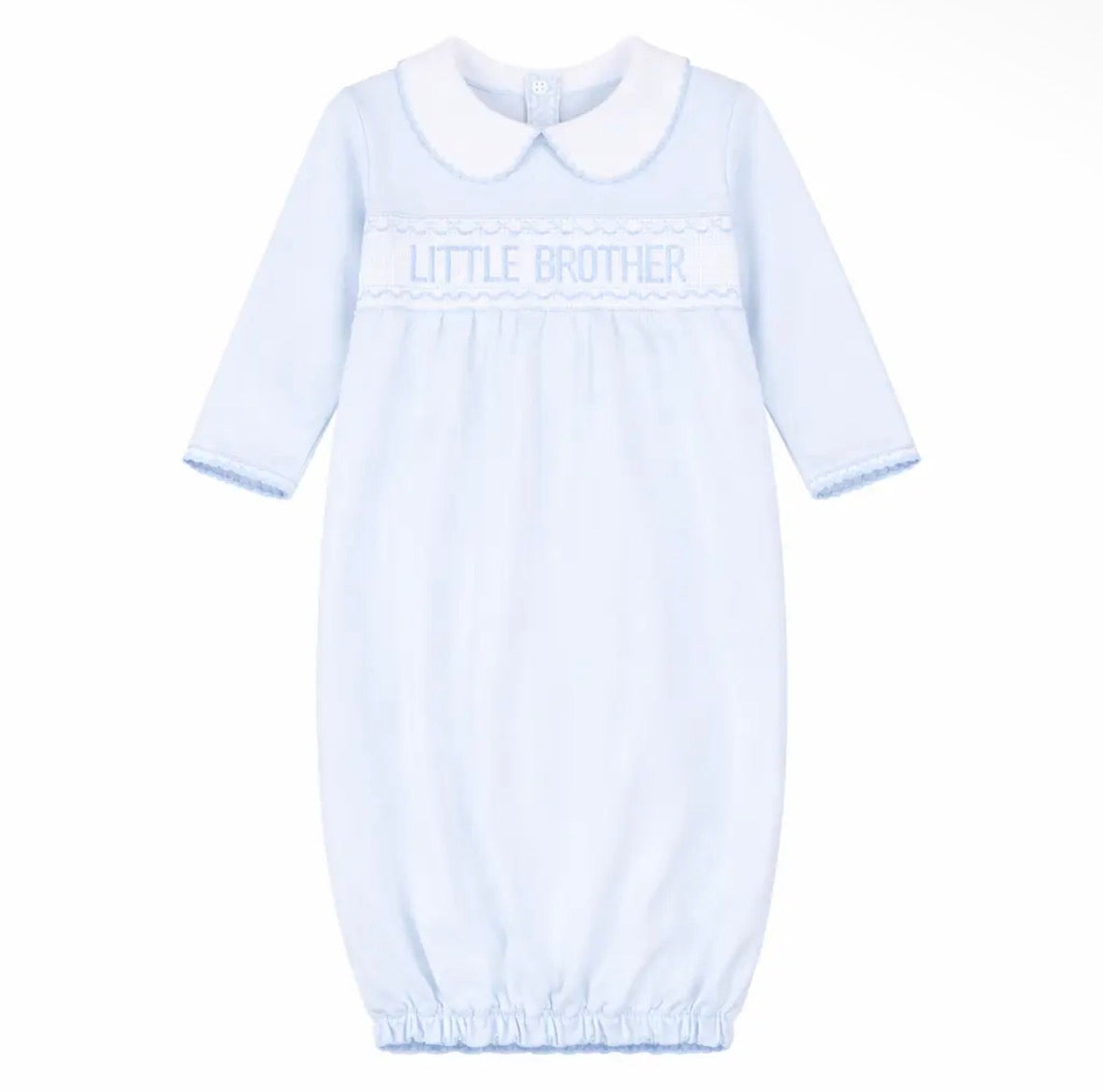 Little Brother Smocked Pleated Gown