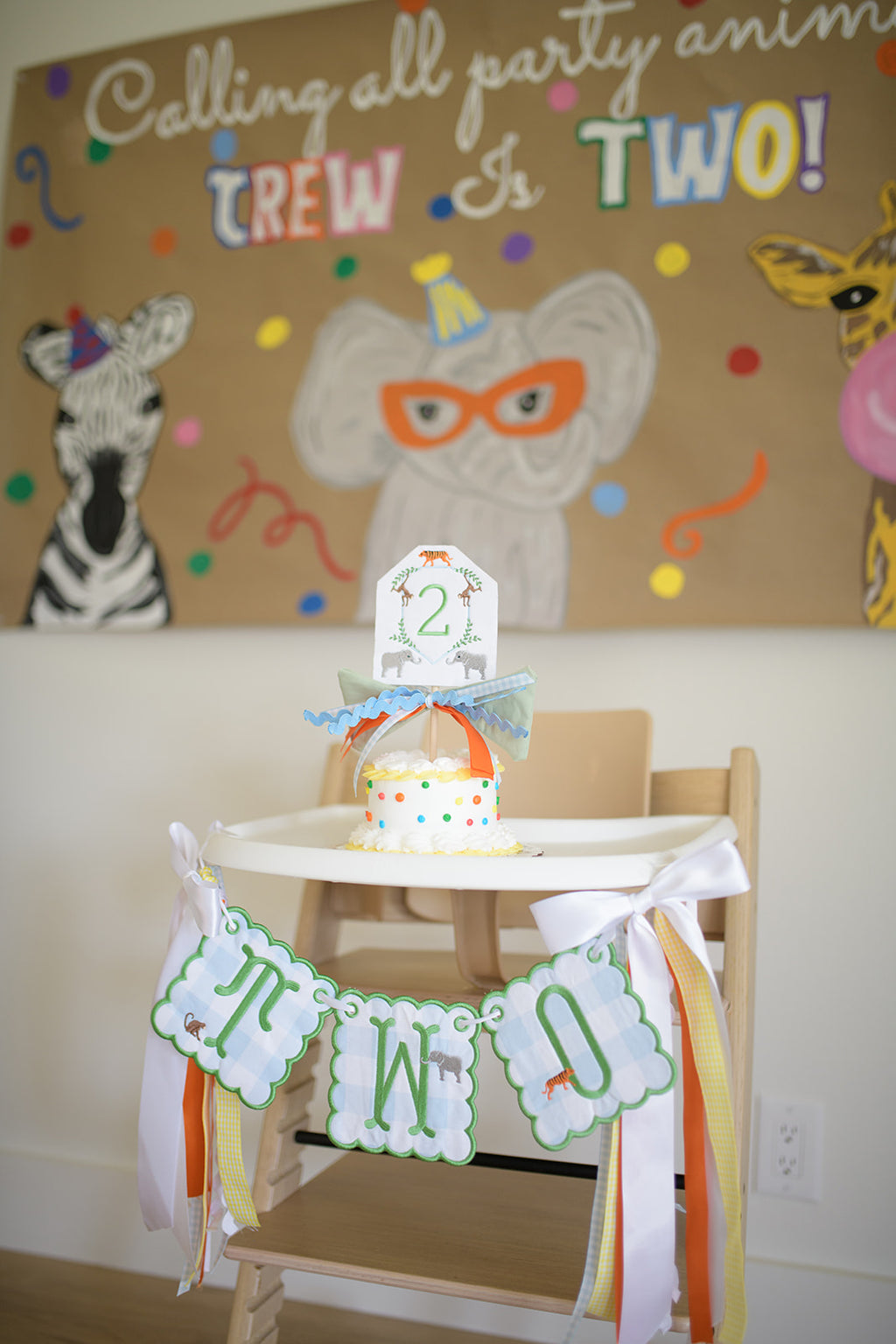 Zoo Birthday Cake Topper Crest