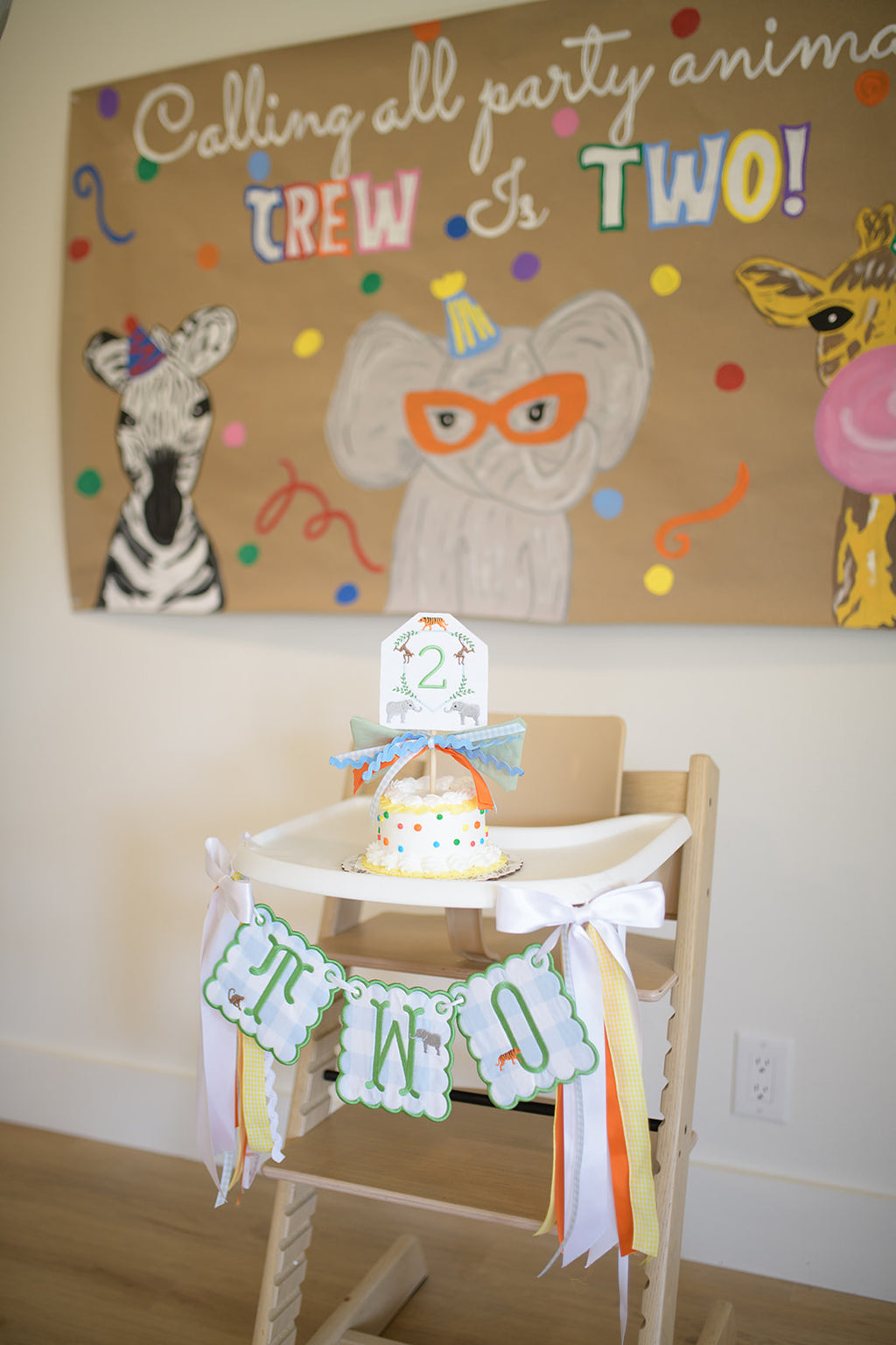 Zoo Birthday Cake Topper Crest