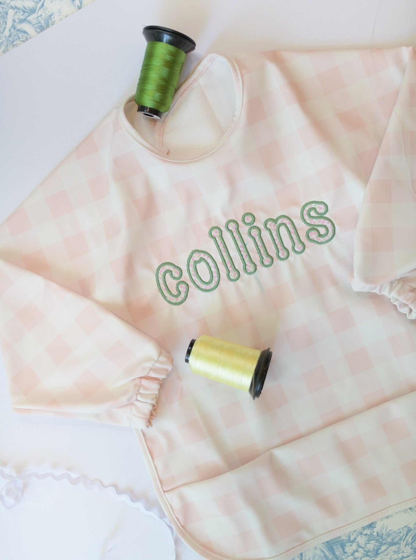 Catch All Bib Pink Gingham