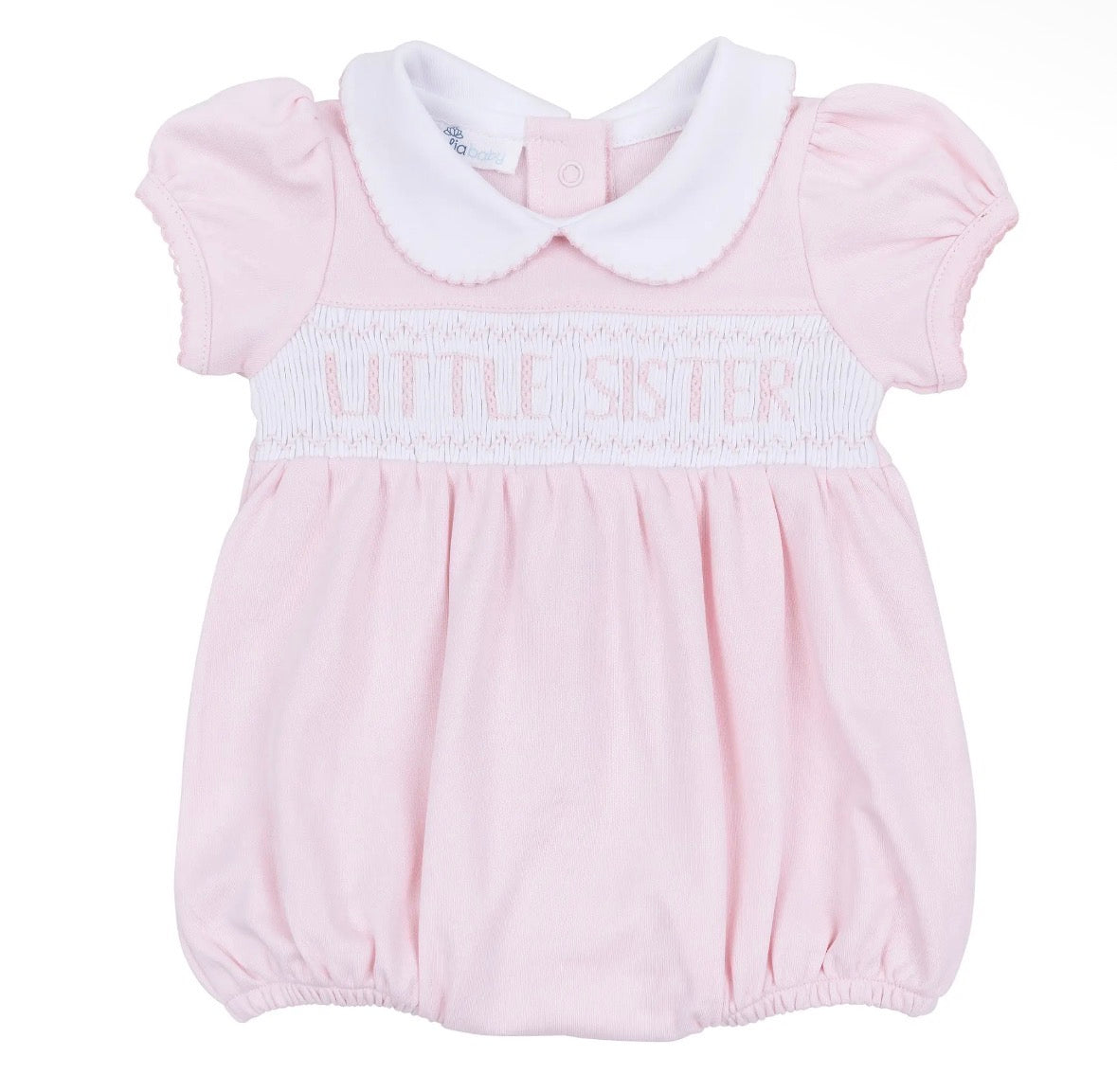 Little Sister Smocked Shirt Sleeve Bubble