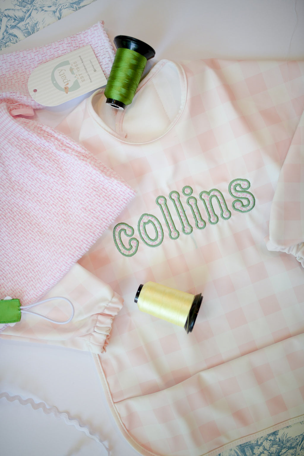 Catch All Bib Pink Gingham