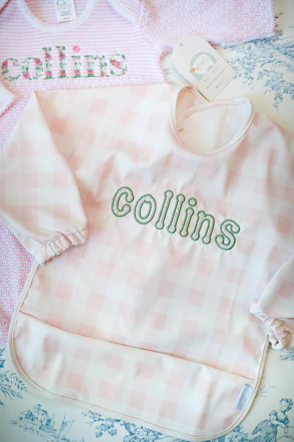 Catch All Bib Pink Gingham