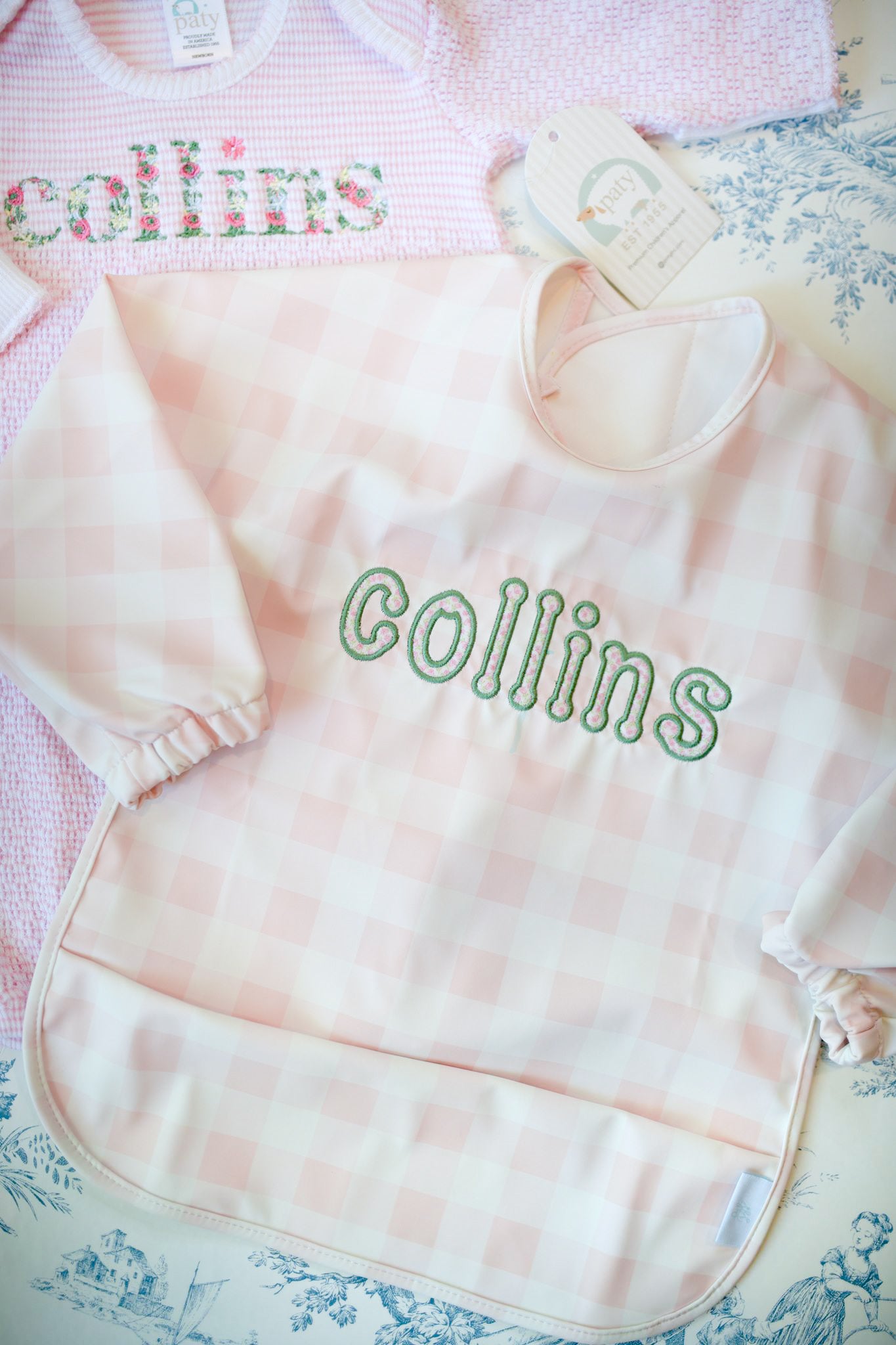 Catch All Bib Pink Gingham