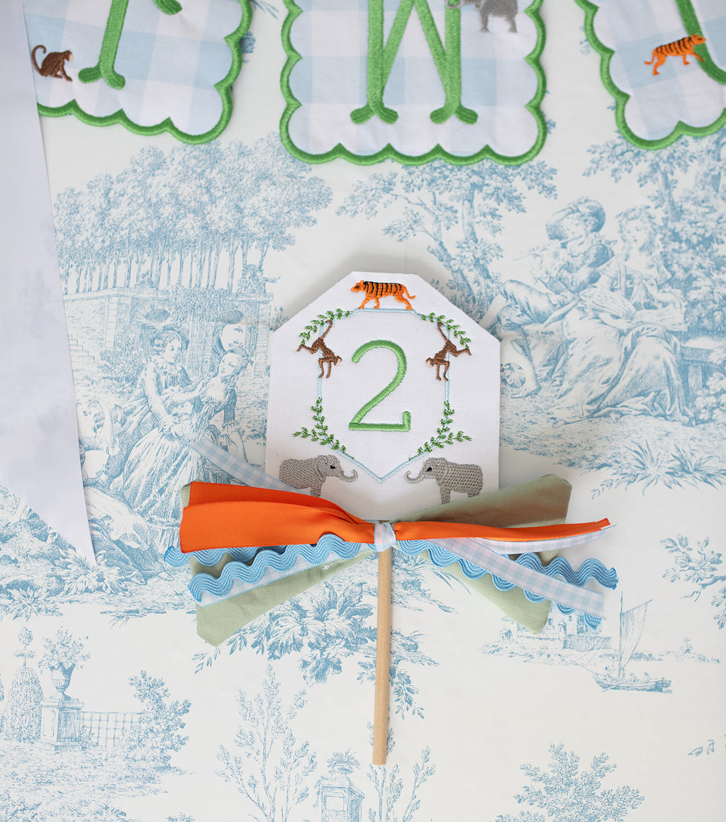 Zoo Birthday Cake Topper Crest