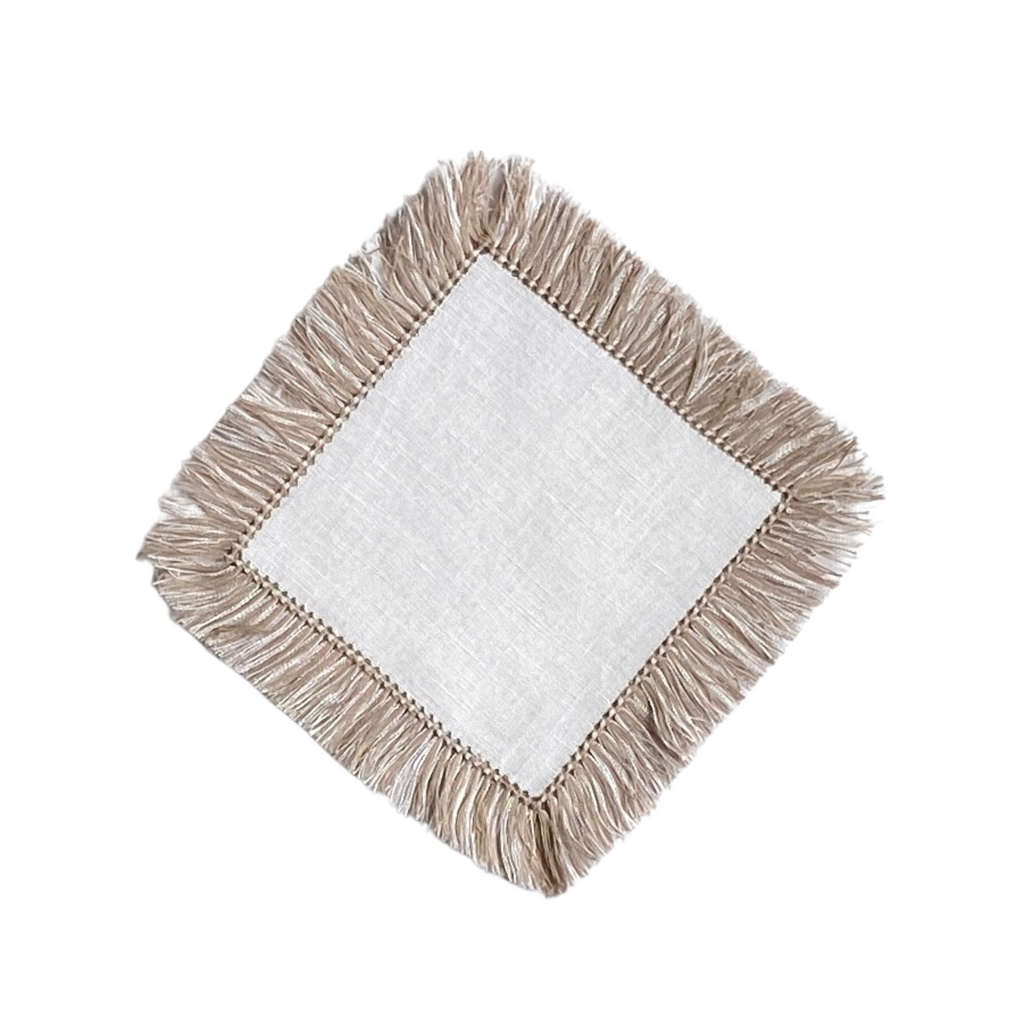 Fog Fringe Linen Cocktail Napkin
