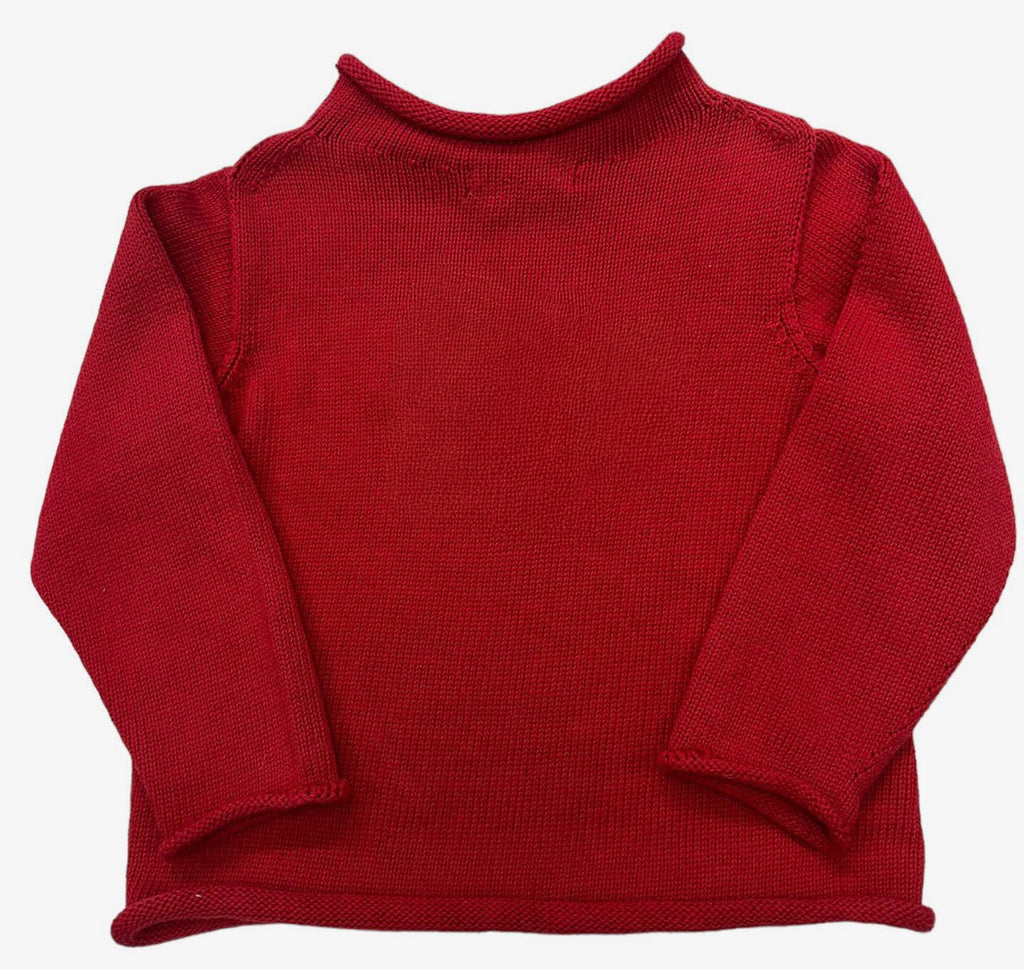 Roll Neck Sweater Red