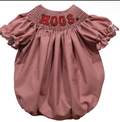 Arkansas Razorbacks Smocked Red Gingham Girls Bubble