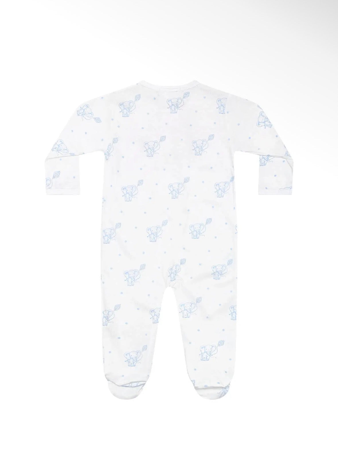 Blue Elephant Zipper Footie