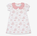 Garden District Toile Pink Peter Pan Puff Dress