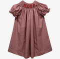 Arkansas Razorbacks Smocked Red Gingham Short Sleeve Bishop