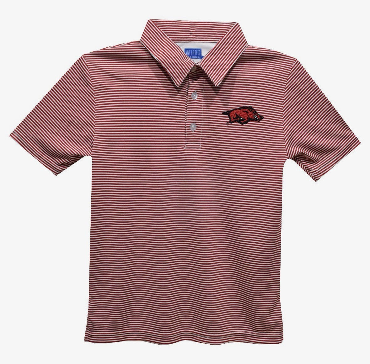 Arkansas Razorbacks Embroideredred Red Stripes Polo Shirt
